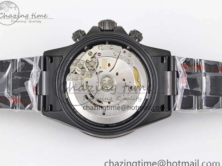 0223 Daytona All Black PVD TWF Best Edition Purple Diamonds Bezel Black Dial on PVD Bracelet SA Lightweight 2446